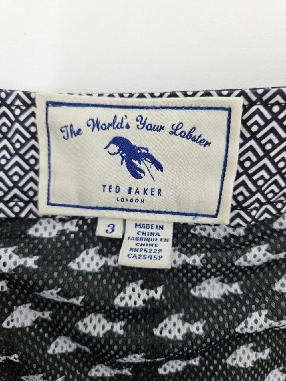 Ted Baker London Surpa Neon Sign Printed Swim Trunks Men's Size 3 US M Swimwear